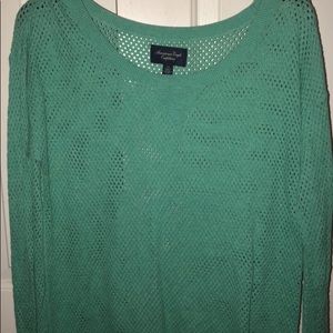 Blue Crochet American Eagle Swaeter